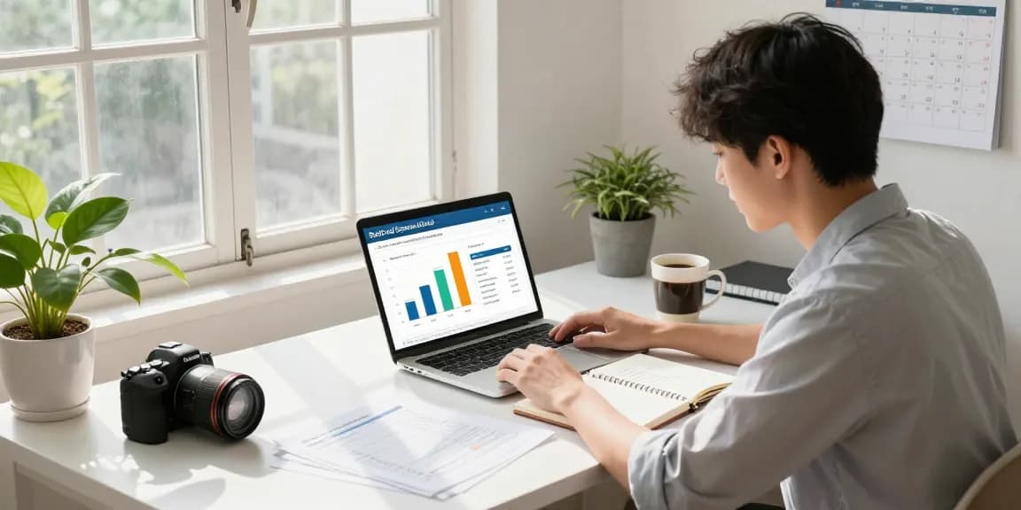 Explore RadCred's personal loan matching service for $1000 loans in a productive home office setting, emphasizing easy financial management.