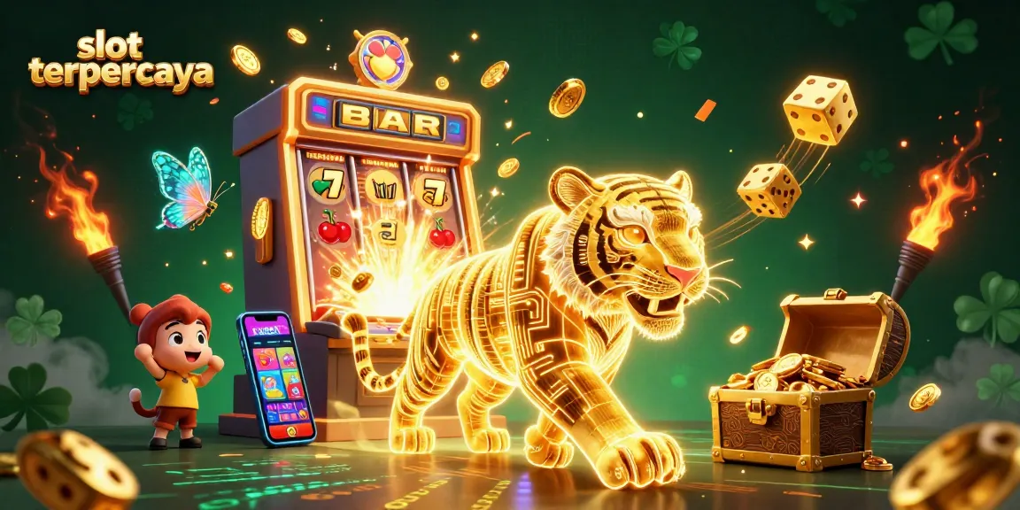 Engage with slot terpercaya through a vibrant online jackpot scene featuring an electrifying tiger.