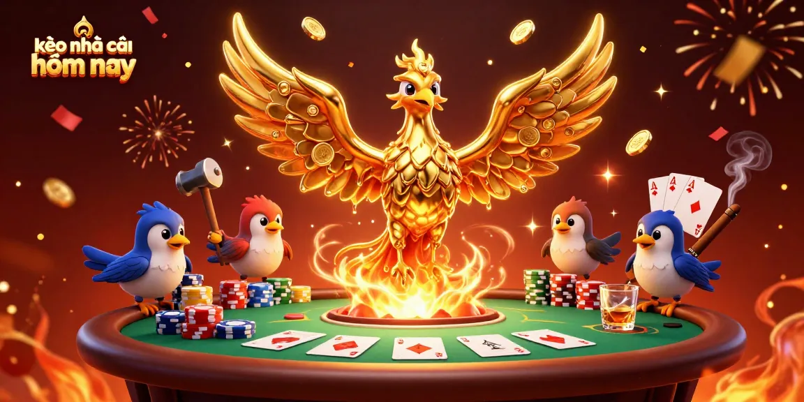 Engage with kèo nhà cái hôm nay through a vibrant 3D casino scene rich in poker action.