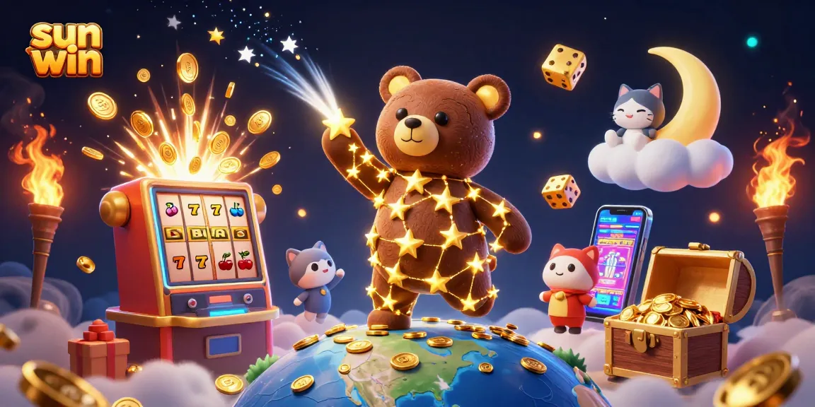 Experience the excitement of sun win with rich jackpots and colorful gameplay in this stunning illustration.