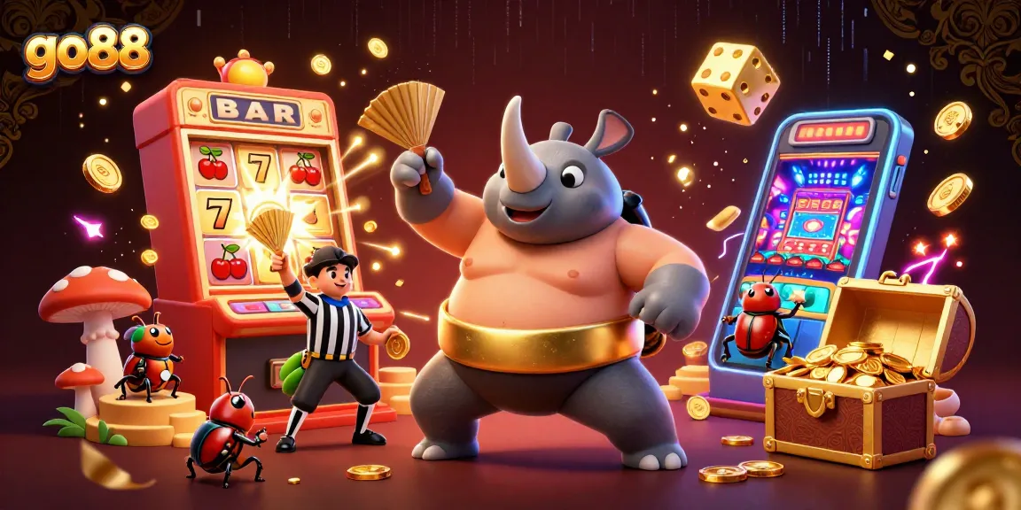 Experience thrilling wins with go88's colorful casino action featuring a beetle sumo champion.