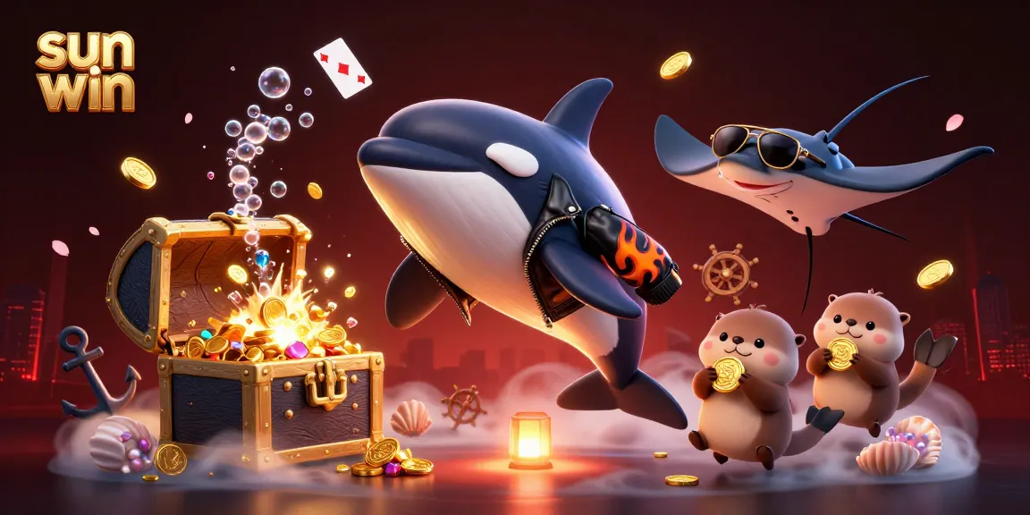 Engage with sun win's vibrant gaming world under the sea with playful characters and treasure.
