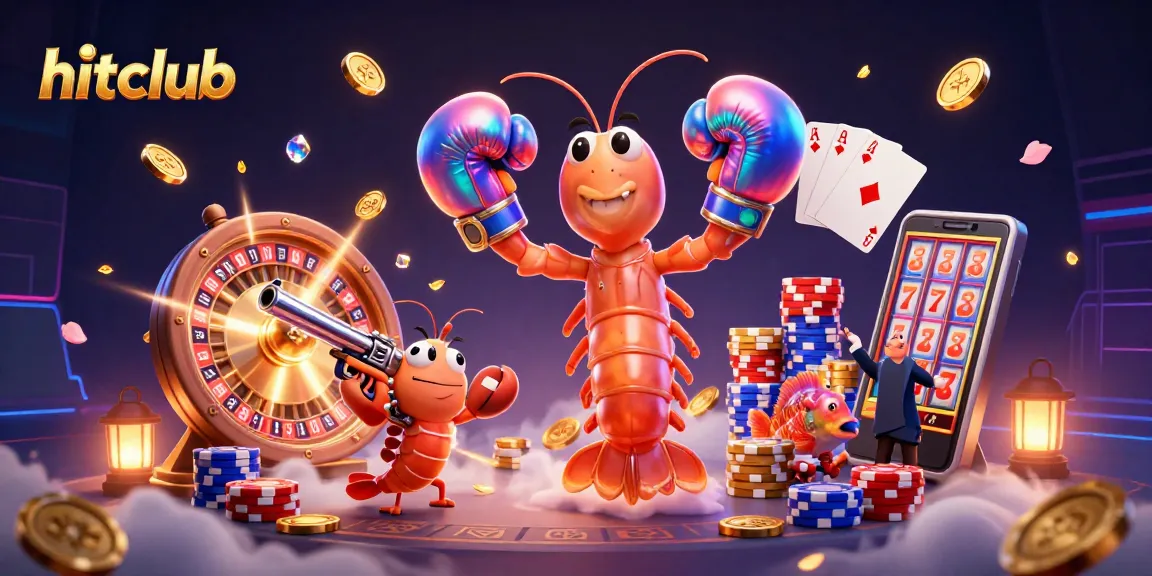 Hitclub showcases dynamic gambling fun with lively casino characters and engaging game elements.
